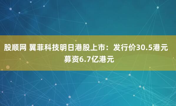 股顺网 翼菲科技明日港股上市：发行价30.5港元   募资6.7亿港元